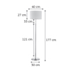 INLIGHT EPIDAPEDIO FOTISTIKO METALLO/KRuSTALLO XRuSO ME uFASMATINO KAPELO E27 F40x177cm 45360